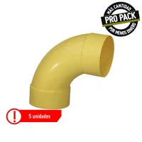 Codo 90 CxC 3 Pulg Sanitaria Propack 5 Und