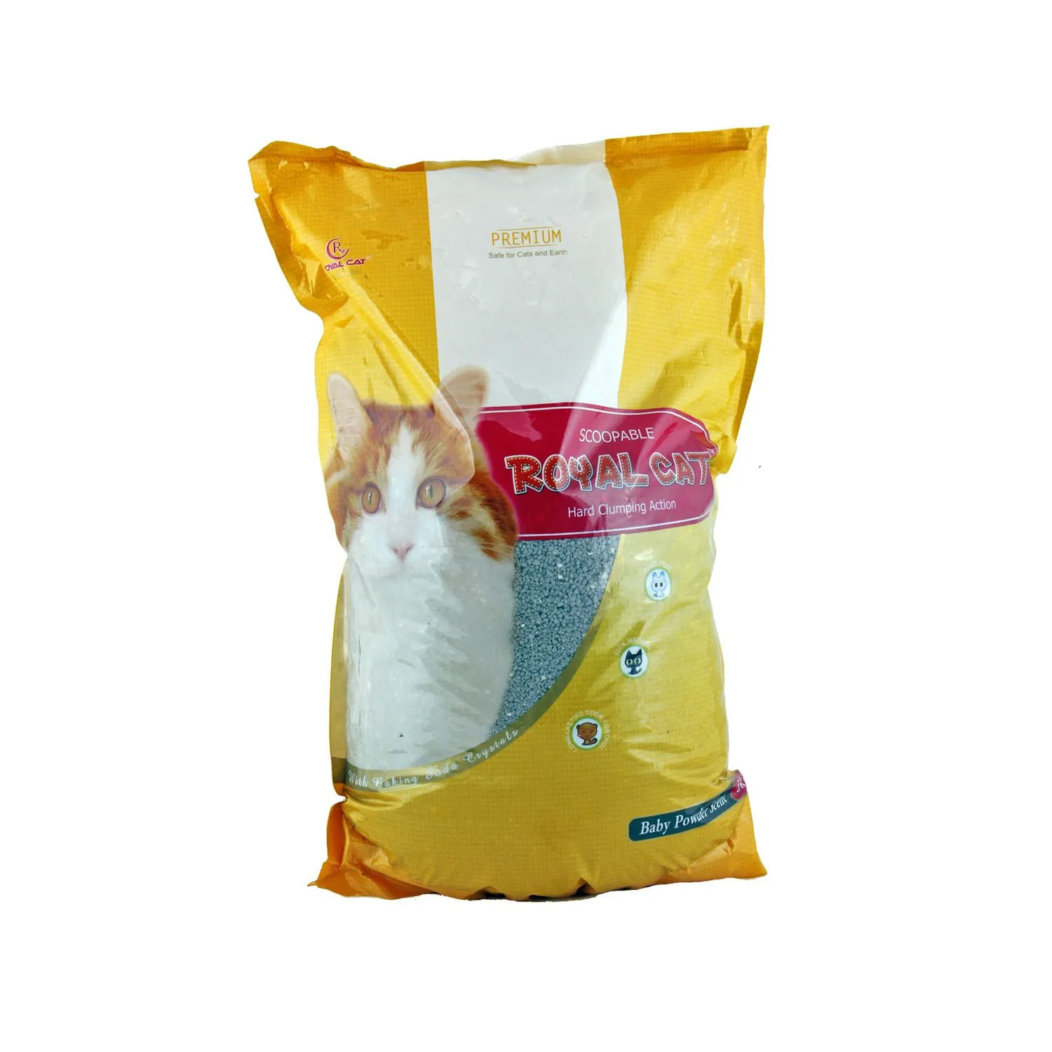 Arena sanitaria para gato agrlomerante bentonita royal cat talco bebé 5kg 3