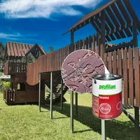 Pintura para madera en exterior base solvente color teca 0.75 lts profilan teoma