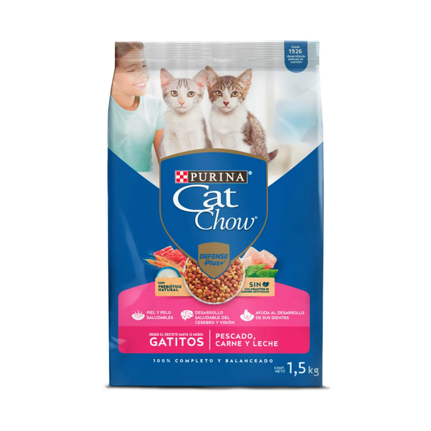Comida Seca Para Gatitos Pescado Carne Y Leche Cat Chow 1.5kg
