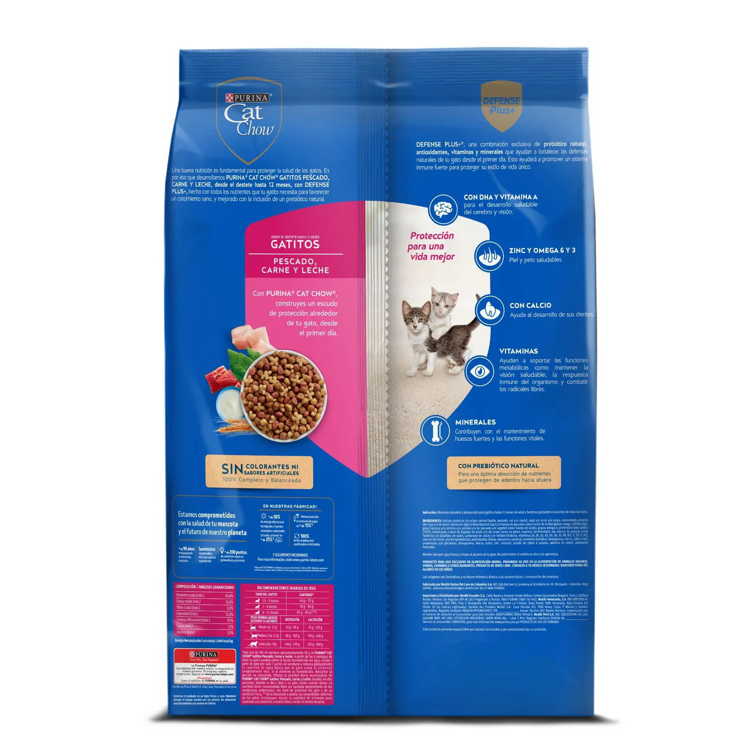 Comida Seca Para Gatitos Pescado Carne Y Leche Cat Chow 1.5kg
