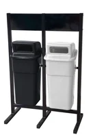 Punto Ecológico 2 Puestos 50L Blanco Negro