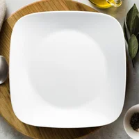 Plato Cena 26 Cm Cuadrado Blanco