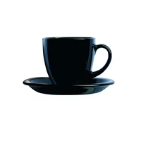 Taza Y Plato Carine Negra 150 Ml