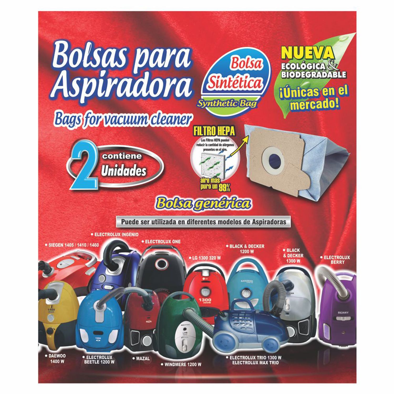 5 Bolsas Para Aspiradora Premio Compatible Con Aldi DV 102, DIV 109, KS 5123, 6122