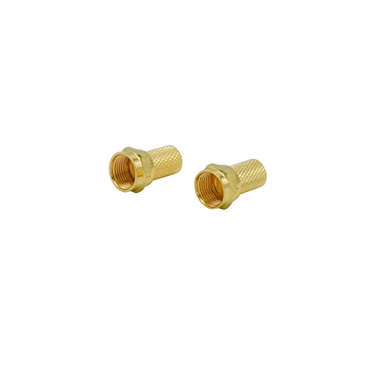 DAIRU - Conector Coaxial Por 2 Unidades Rg6 Roscados Dorados