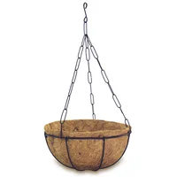 Canasta Sencilla Capacho De Coco Colgante 40cm Café