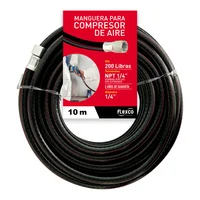 Manguera aire 200 libras 10 metros largo x 1/4 pulgadas (0,63 diámetro) acoplada ,Flexco CM0250X10-0-UND