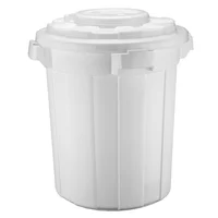 Caneca Plástica 37 Litros Blanco con Tapa
