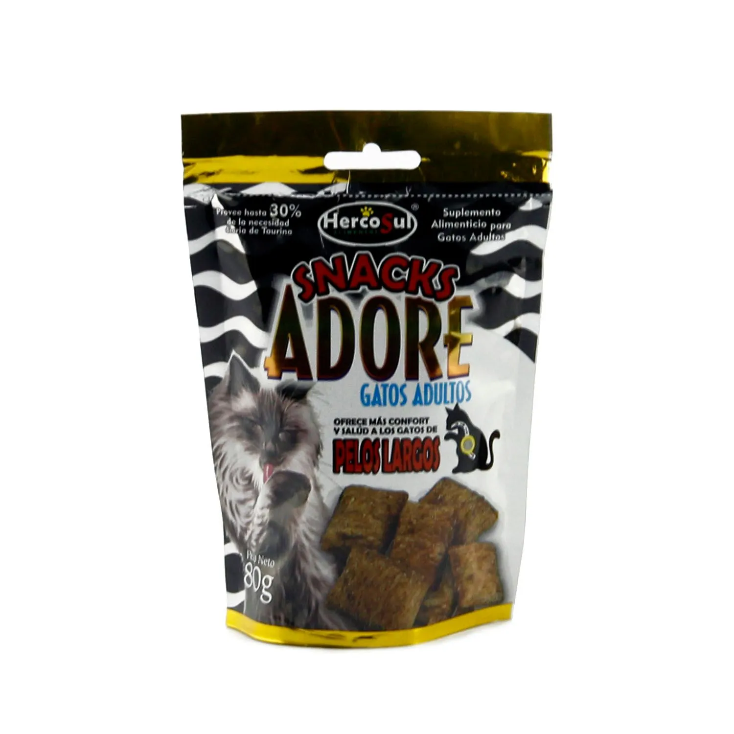 Snack Para Gato Adultos Pelos Largos Adore 80g 3