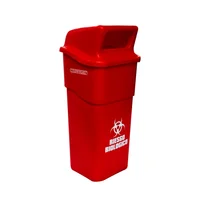 Caneca Plástica 50L Rojo Para Riesgo Biológico Con Tapa Cachuca