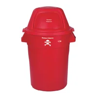 Contenedor Plástico 121 Litros Rojo Riesgo Biológico
