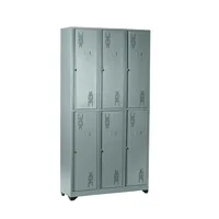 Locker 6 Puestos 180x93x30 cm Gris Cruz