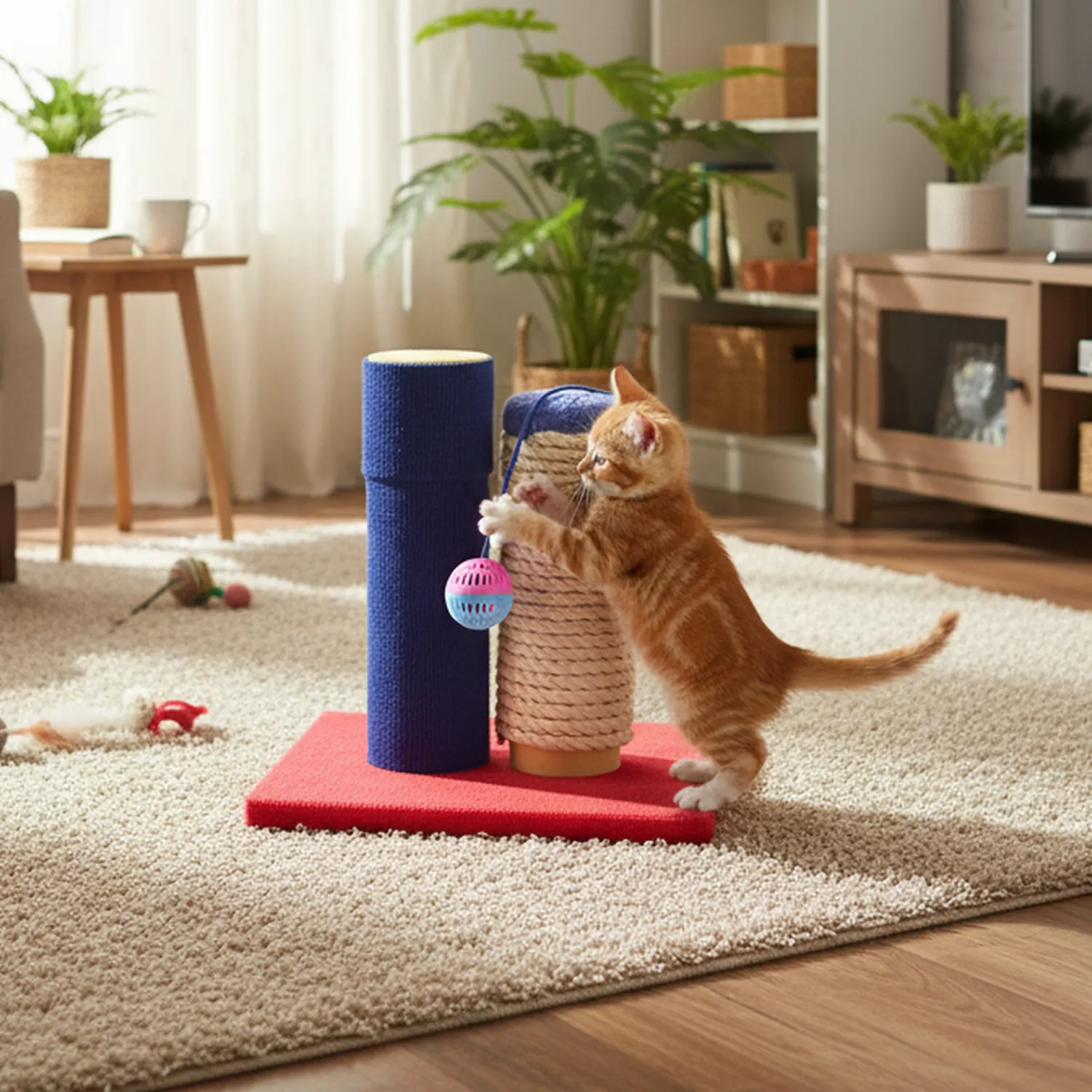 Gimnasio P/GATOS Desarmable33x33x38cm Mediano Café