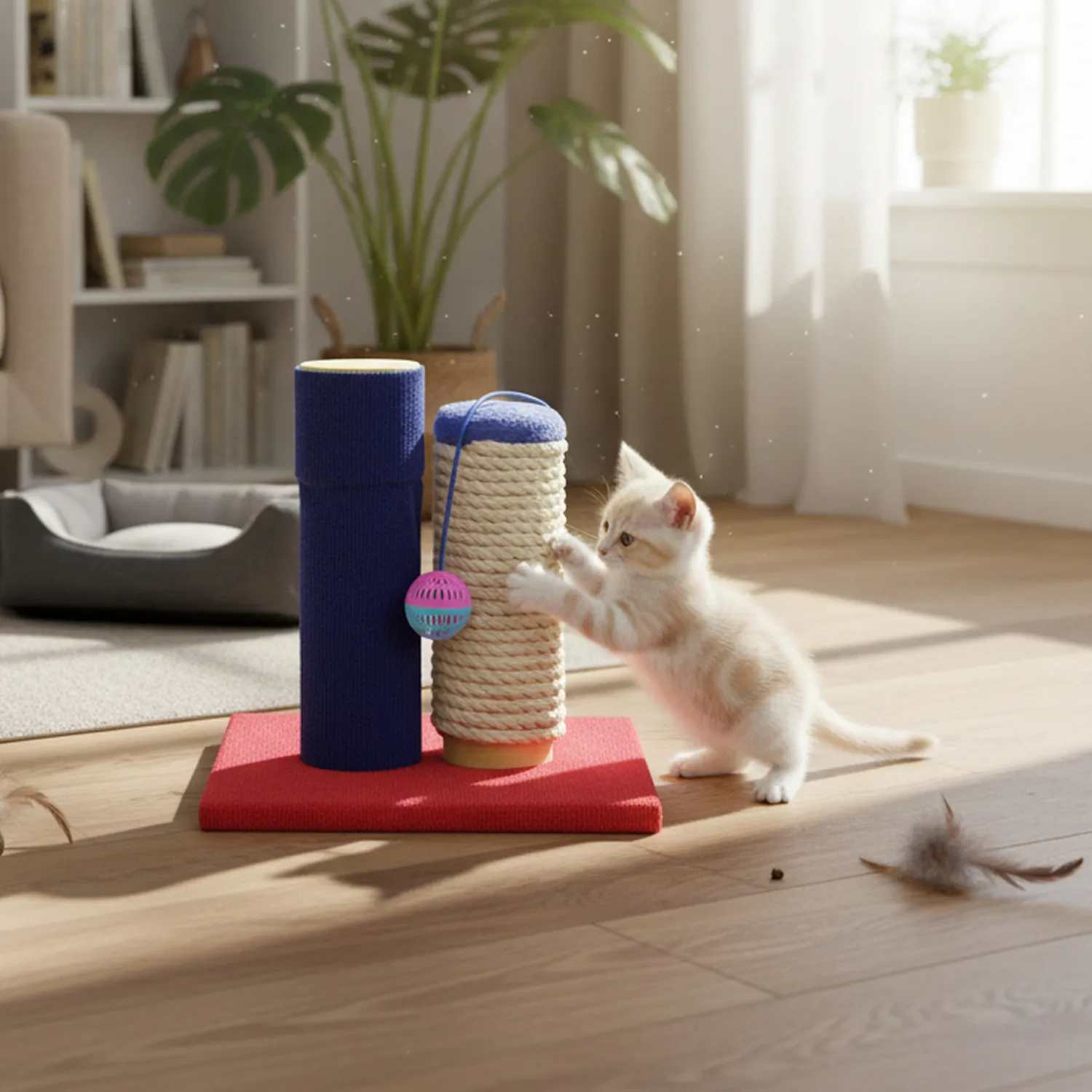 Gimnasio P/GATOS Desarmable33x33x38cm Mediano Café
