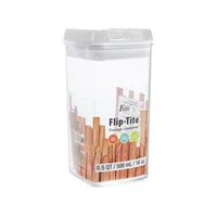 Tarro 0.5 Litros Mini Cuadrado Acrílico Flip Tite Transparente Felli