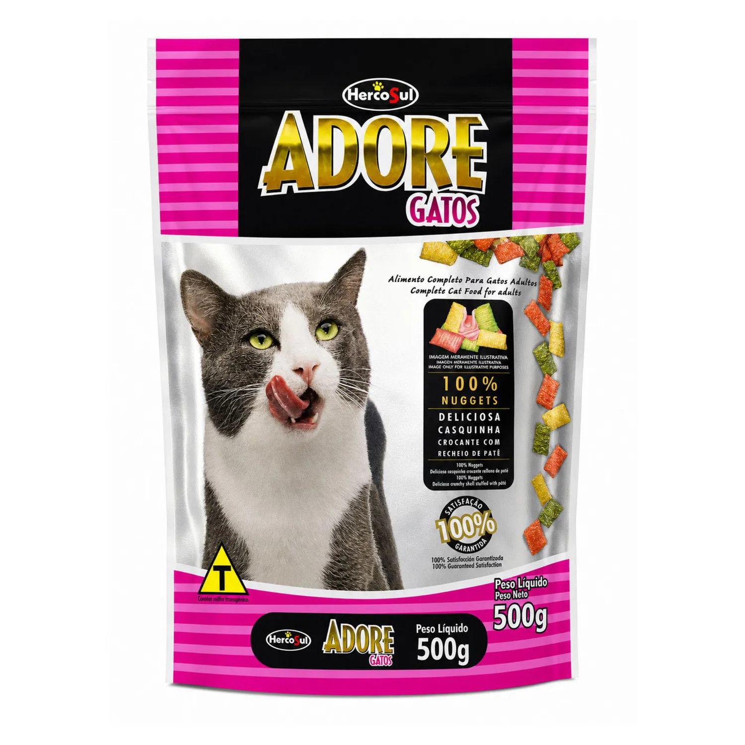 Comida Seca Para Gato Nuggets Adore 500g