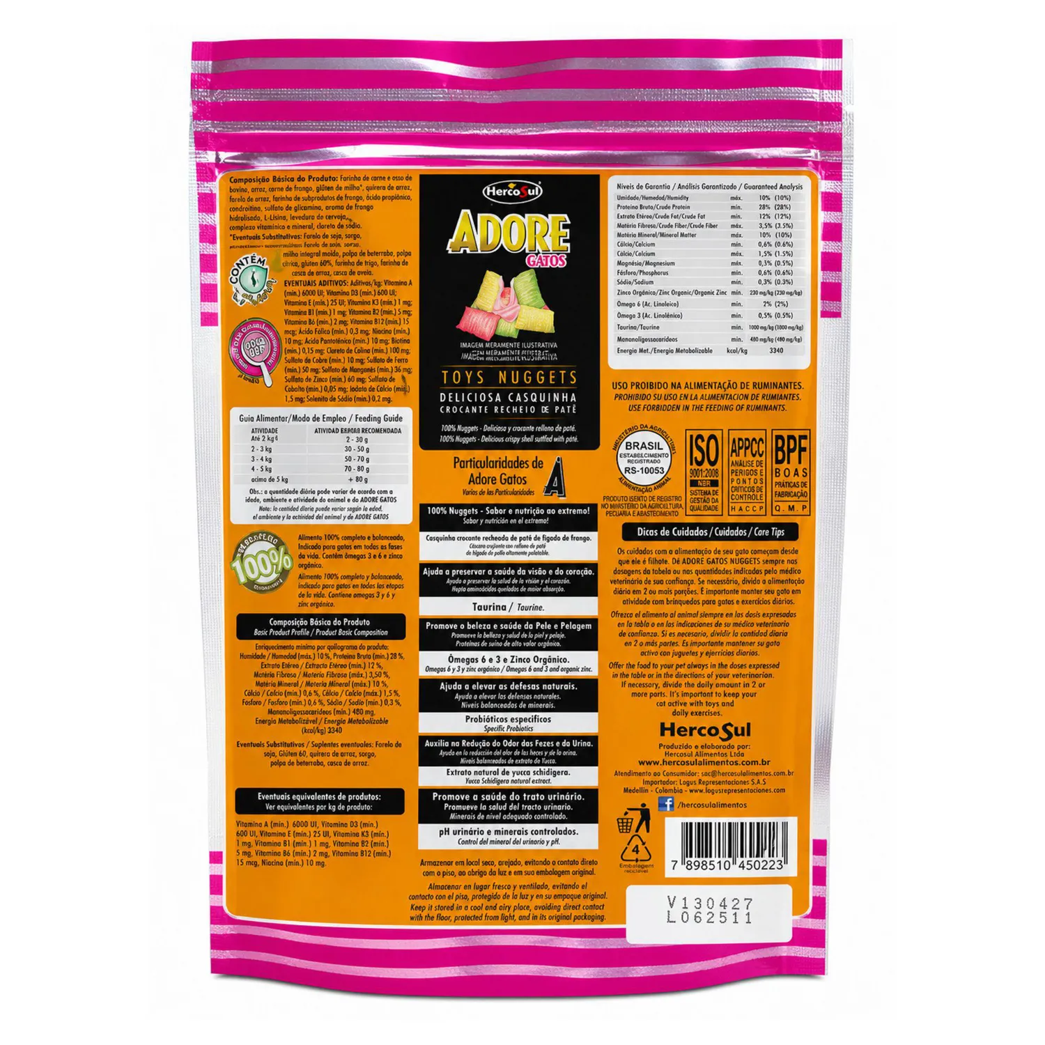 Comida Seca Para Gato Nuggets Adore 500g 3