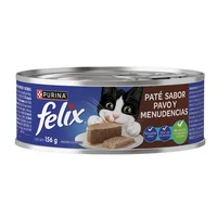 Comida Húmeda Para Gato Pate Pavo Y Menudencias Felix 156g