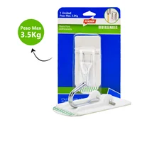 Gancho Adhesivo Cuadrado x 1 Punta Metal Reutili P.M.3.5Kg Fixser
