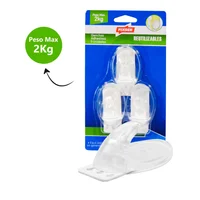 Gancho Adhesivo Ovalado x 3 Trans Reutilizable P.M.2Kg Fixser