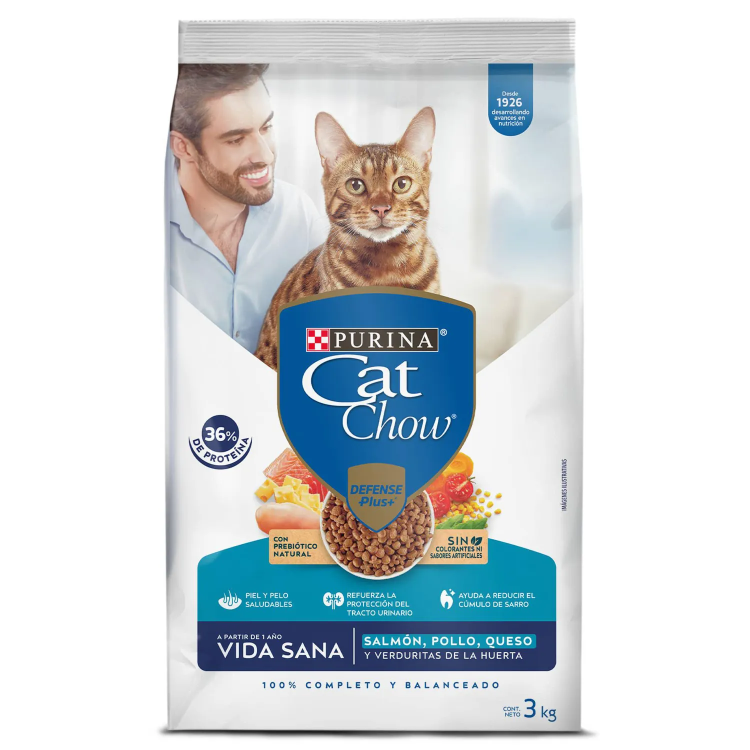 Comida Seca Para Gato Vida Sana Cat Chow 3kg