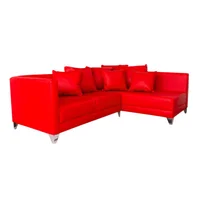 Sofá Esquinero Pascal Derecho Ecocuero Rojo