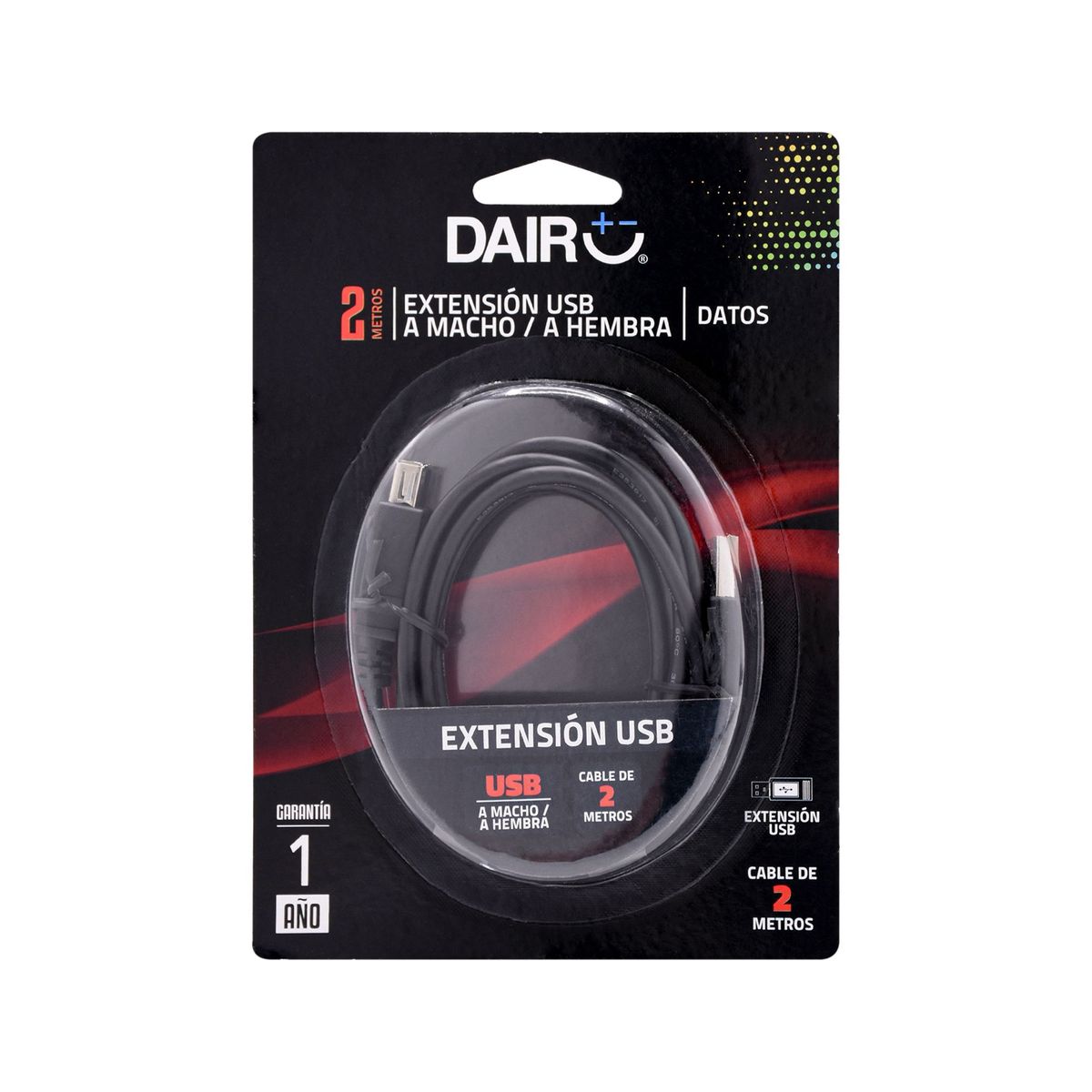 DAIRU - Cable Usb Tipo A Macho A Tipo A Hembra 2 M