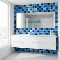 Base Cerámica Decorada Para Baño Dallas 31.5x31.5 Centímetros Azul
