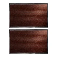 Set de 2 Tapetes Canales 60 cm X 40 cm Cafe