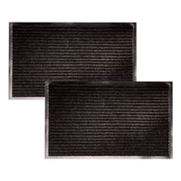 Set de 2 Tapetes Canales 60 cm X 40 cm Negro