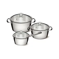 Juego de Ollas Bateria de Cocina Tramontina Allegra de Acero Inoxidable 6 Piezas