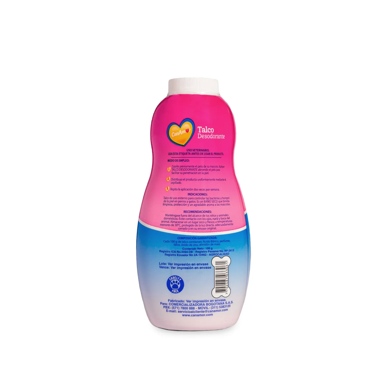 Talco Desodorante Para Gatos Canamor 100g 3