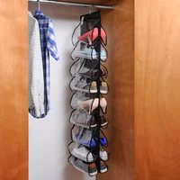 Organizador De Zapatos 18 Bolsillos Closet 125x32 cm Negro