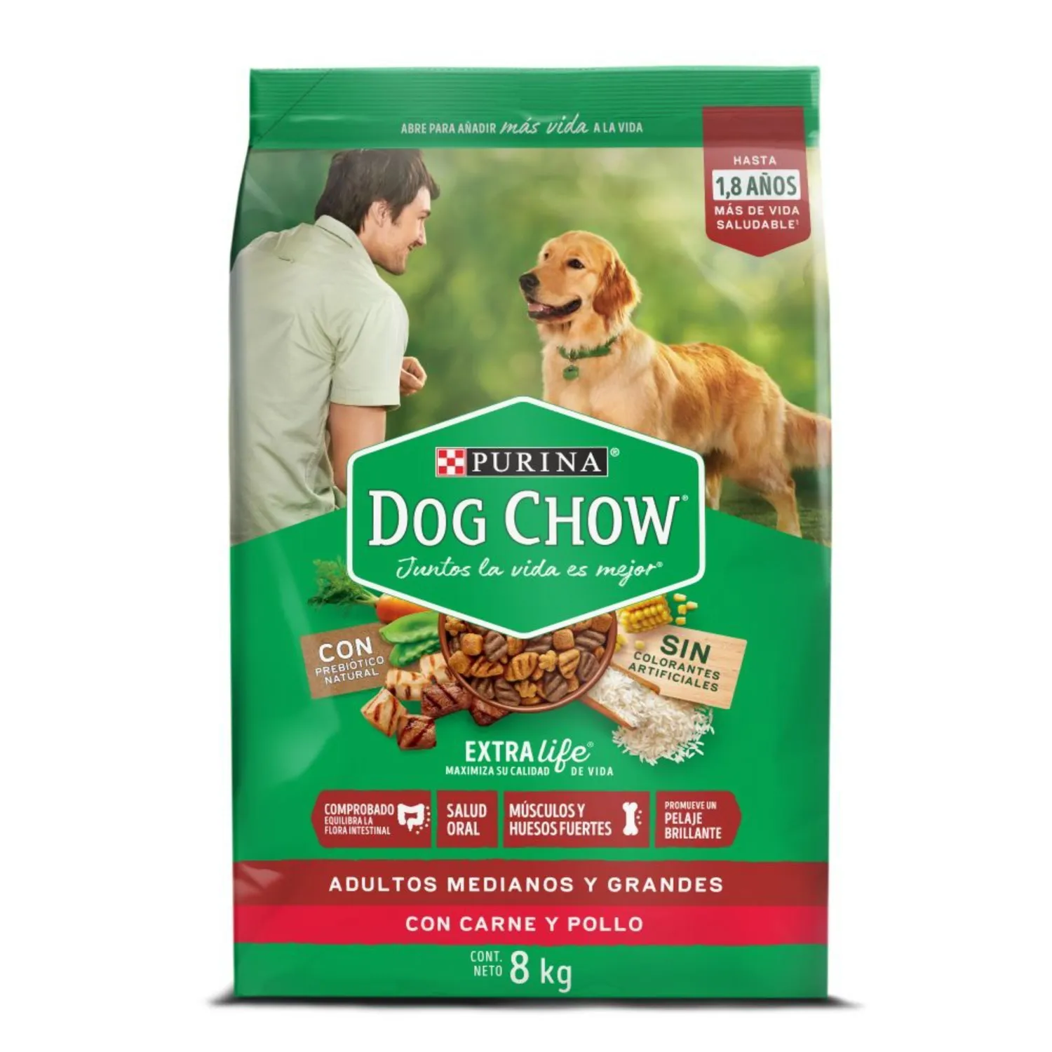 Comida Seca Para Perro Dog Chow Salud Visible Adultos Medianos Y Grandes 8kg