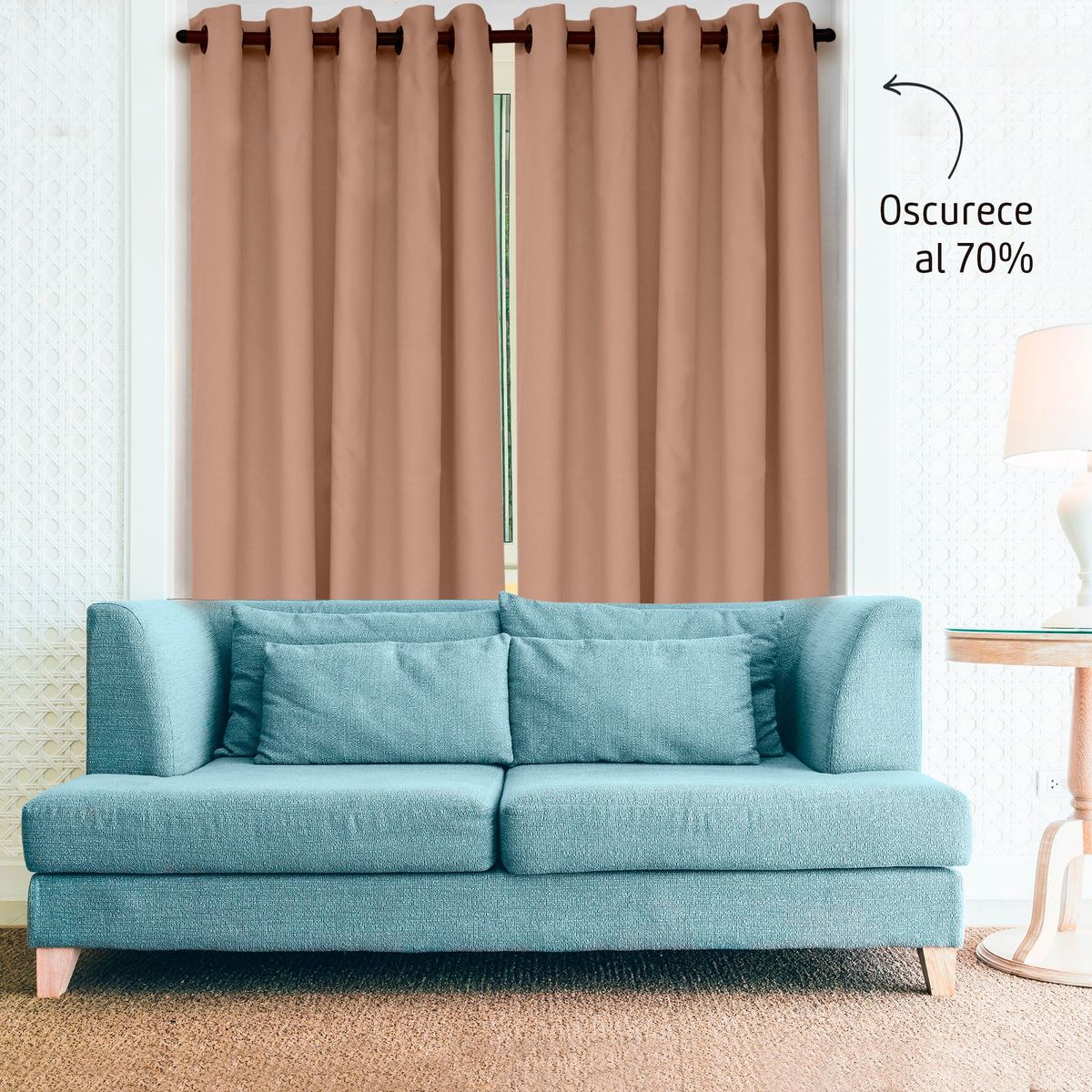 CASA BONITA - Cortina Blackout 70% Báltica Beige 200x230 cm
