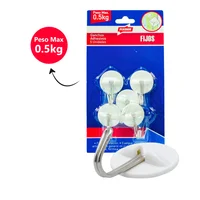 Gancho Adh Perm Pequeño Circulo Pta Metal 5Und Fixser