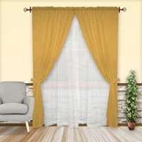 Setx2 Cortinas Jacquard + 2 Velos 140 X 220 cm Camel