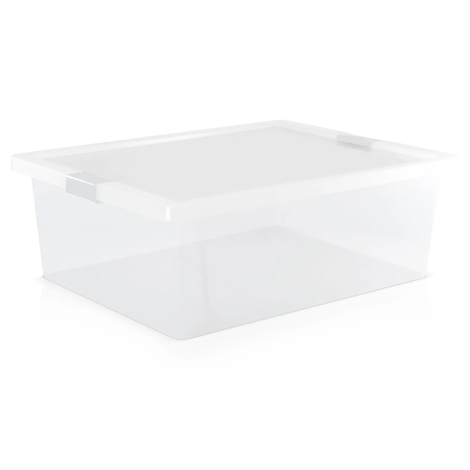 Caja Plástica Con Tapa 37lt  62X21X47.5 cm Transparente Estra