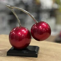 Fruta Cereza Metalizada Soco Arte Decorativo
