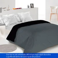 Duvet Bicolor Sencillo 170x225 Cm Gris - Negro
