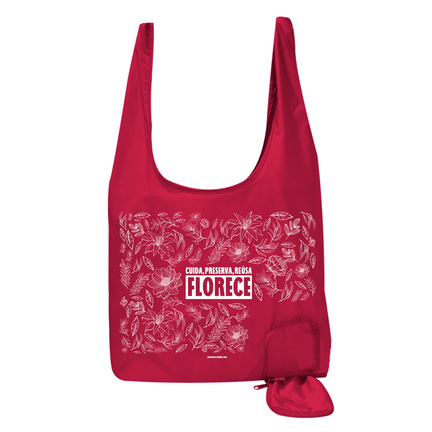 Bolsa reutilizable para compras autoempacable 46x70x7 cm en