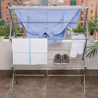 Tendedero Piso Expandible Plegable Hasta 91cm 15 Kilos Gris