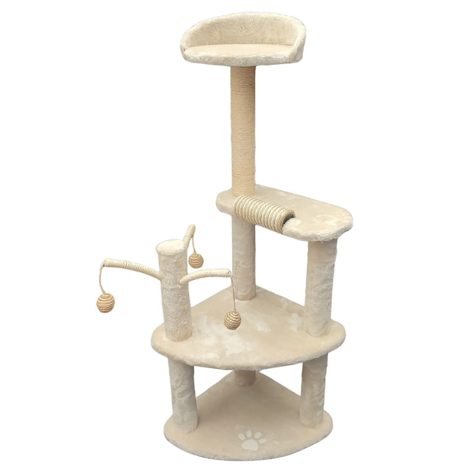 Gimnasio para gato 4 niveles 120x40cm beige pet center