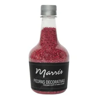 Botella Con Piedra Decorativa 400 Ml Fucsia