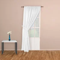 Set de Cortina Lino + Velo 140x220 cm Blanco Casa Bonita