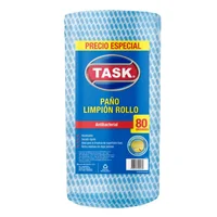 Paño Limpión Rollo Antibacterial x 80 Unidades Task