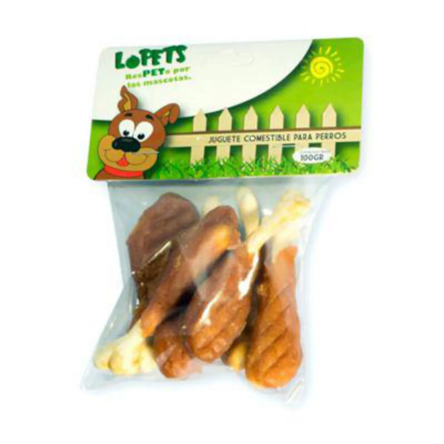Juguete Comestible Perro Muslo De Pollo Lopets 100g 4