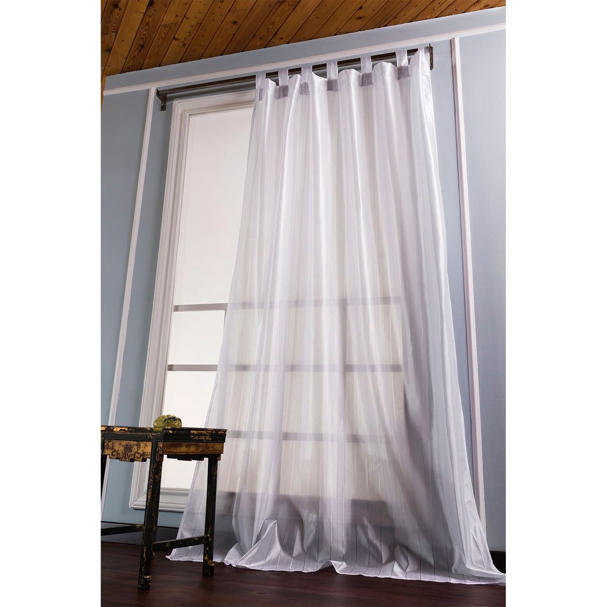 DECORISSIMA - Cortina Velo Navarra Loops 150x230 cm Semitranslúcida Vintage Moderno Blanca