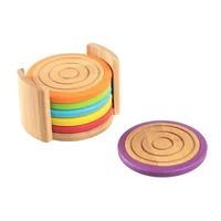 Set X 6 Porta Vasos En Bamboo Borde Silicona